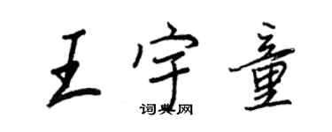 王正良王宇童行書個性簽名怎么寫