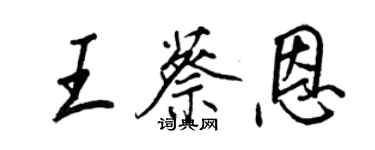 王正良王蔡恩行書個性簽名怎么寫