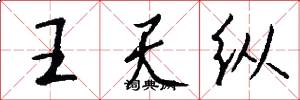 王天縱怎么寫好看