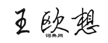 駱恆光王歐想行書個性簽名怎么寫