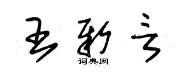 朱錫榮王新言草書個性簽名怎么寫