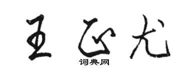 駱恆光王正尤行書個性簽名怎么寫