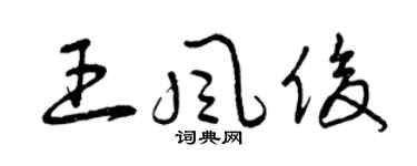 曾慶福王風俊草書個性簽名怎么寫