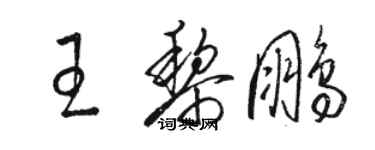駱恆光王黎鵬草書個性簽名怎么寫
