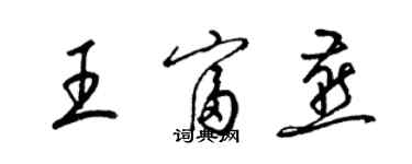 梁錦英王富燕草書個性簽名怎么寫