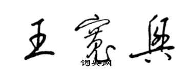 梁錦英王寬興草書個性簽名怎么寫