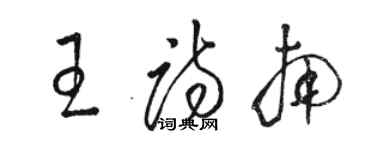 駱恆光王詩南草書個性簽名怎么寫