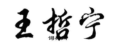胡問遂王哲寧行書個性簽名怎么寫