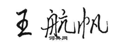 駱恆光王航帆行書個性簽名怎么寫