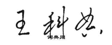 駱恆光王科典草書個性簽名怎么寫