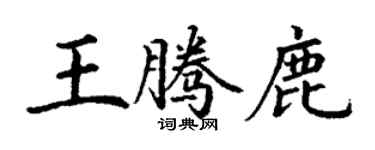 丁謙王騰鹿楷書個性簽名怎么寫