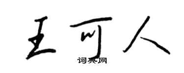 王正良王可人行書個性簽名怎么寫