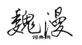 駱恆光魏漫行書個性簽名怎么寫