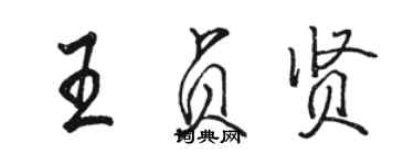 駱恆光王貞賢行書個性簽名怎么寫