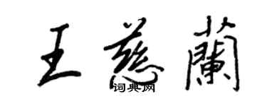 王正良王慈蘭行書個性簽名怎么寫