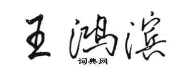 駱恆光王鴻濱行書個性簽名怎么寫
