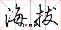 駱恆光海拔行書怎么寫