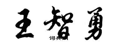 胡問遂王智勇行書個性簽名怎么寫