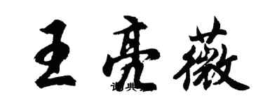 胡問遂王亮薇行書個性簽名怎么寫