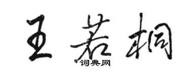 駱恆光王若桐行書個性簽名怎么寫