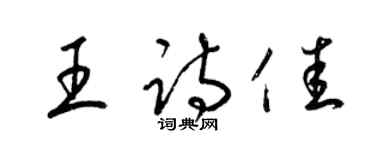 梁錦英王詩佳草書個性簽名怎么寫