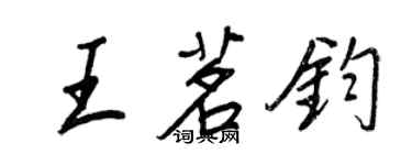 王正良王茗鈞行書個性簽名怎么寫