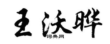 胡問遂王沃曄行書個性簽名怎么寫