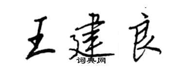 王正良王建良行書個性簽名怎么寫