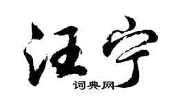 胡問遂汪寧行書個性簽名怎么寫