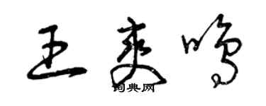 曾慶福王爽鳴草書個性簽名怎么寫