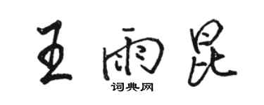 駱恆光王雨昆行書個性簽名怎么寫