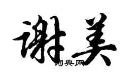 胡問遂謝美行書個性簽名怎么寫