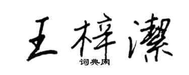 王正良王梓潔行書個性簽名怎么寫
