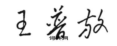 駱恆光王普放草書個性簽名怎么寫