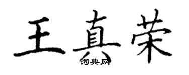 丁謙王真榮楷書個性簽名怎么寫