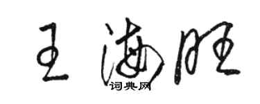 駱恆光王海旺草書個性簽名怎么寫