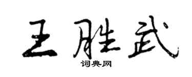 曾慶福王勝武行書個性簽名怎么寫