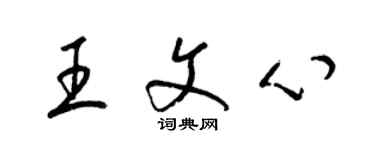 梁錦英王文心草書個性簽名怎么寫