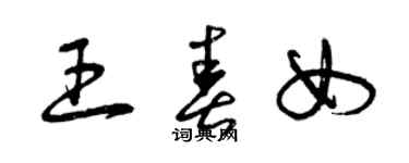 曾慶福王春女草書個性簽名怎么寫