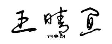 曾慶福王晴宜草書個性簽名怎么寫