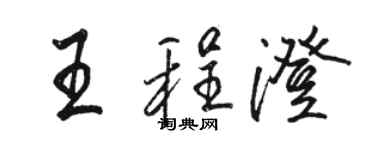 駱恆光王程澄行書個性簽名怎么寫