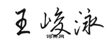 駱恆光王峻泳行書個性簽名怎么寫
