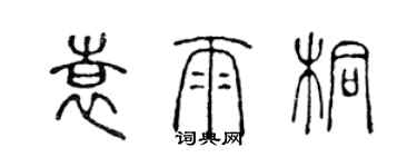 陳聲遠袁雨桐篆書個性簽名怎么寫