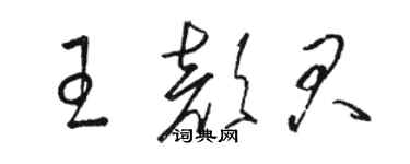 駱恆光王顏君草書個性簽名怎么寫