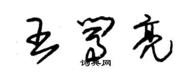 朱錫榮王闖亮草書個性簽名怎么寫