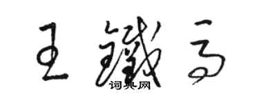 駱恆光王鐵馬草書個性簽名怎么寫