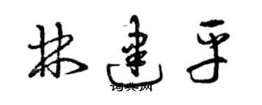 曾慶福林建平草書個性簽名怎么寫