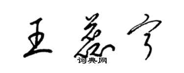 梁錦英王蕊寧草書個性簽名怎么寫