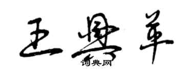 曾慶福王興革草書個性簽名怎么寫