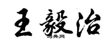 胡問遂王毅治行書個性簽名怎么寫